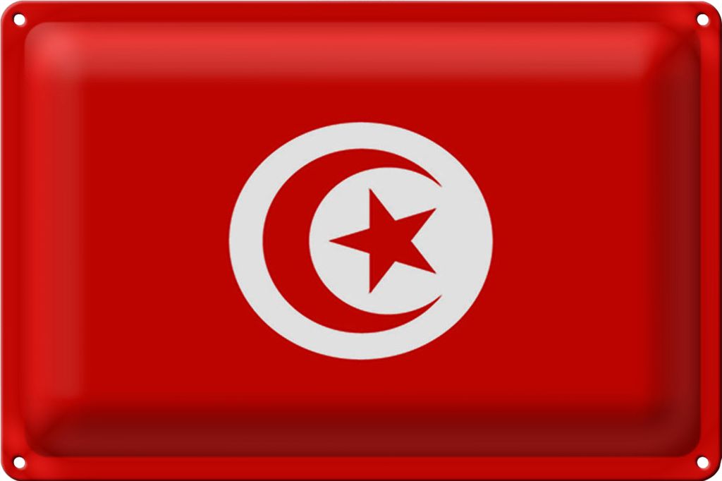 Blechschild Flagge Tunesien 30x20cm Flag of Tunisia