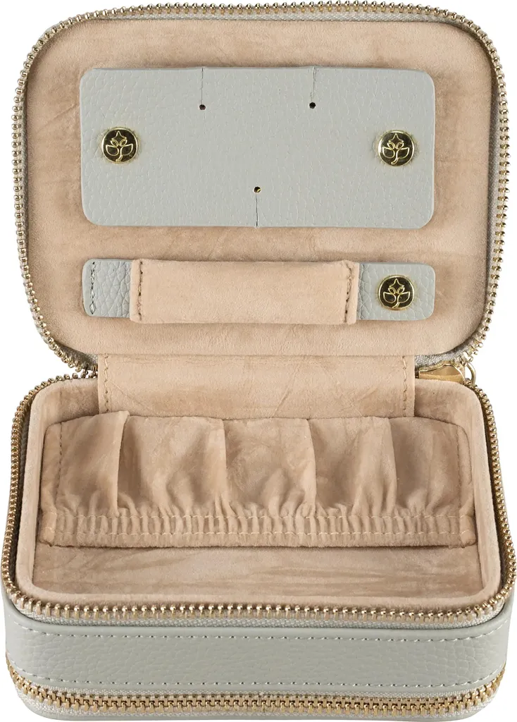 Coffret à bijoux WINDROSE Aurora gris clair avec compartiments bagues - 2