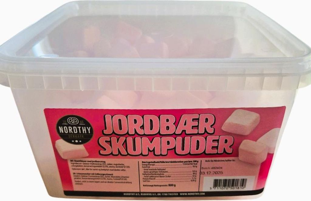 Nordthy Jordbær Skumpuder 800g Produktbild 