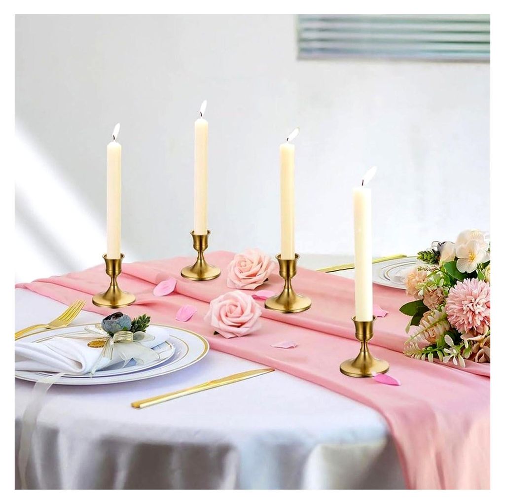Kerzenständer Gold 4 Stück für Stab- und Stumpenkerzen, ideal für Partydekoration, Hochzeit, Weihnachten, Spa und Geschenke