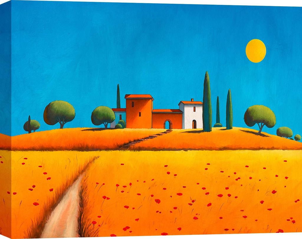Bild auf Leinwand, moderne Landschaft – Stefano Renaldi – Toskanischer Nachmittag – 70 x 50 cm