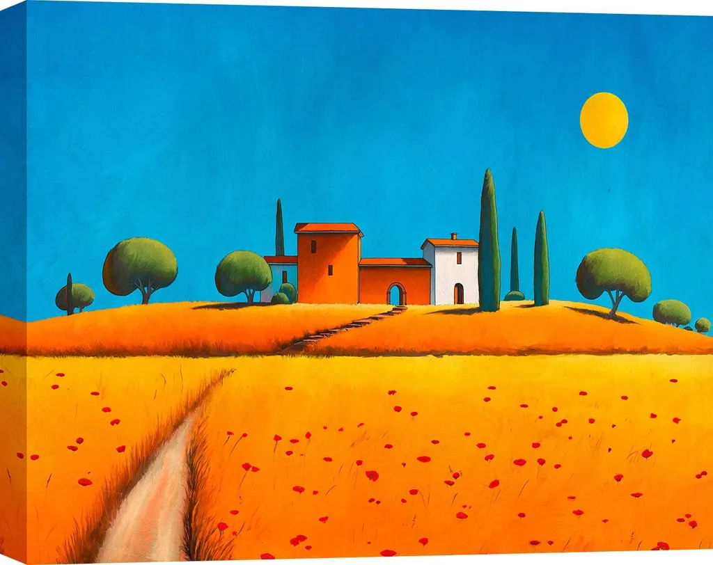 Tableau toscan 100x70 cm, toile tendue Stefano Renaldi haute qualité