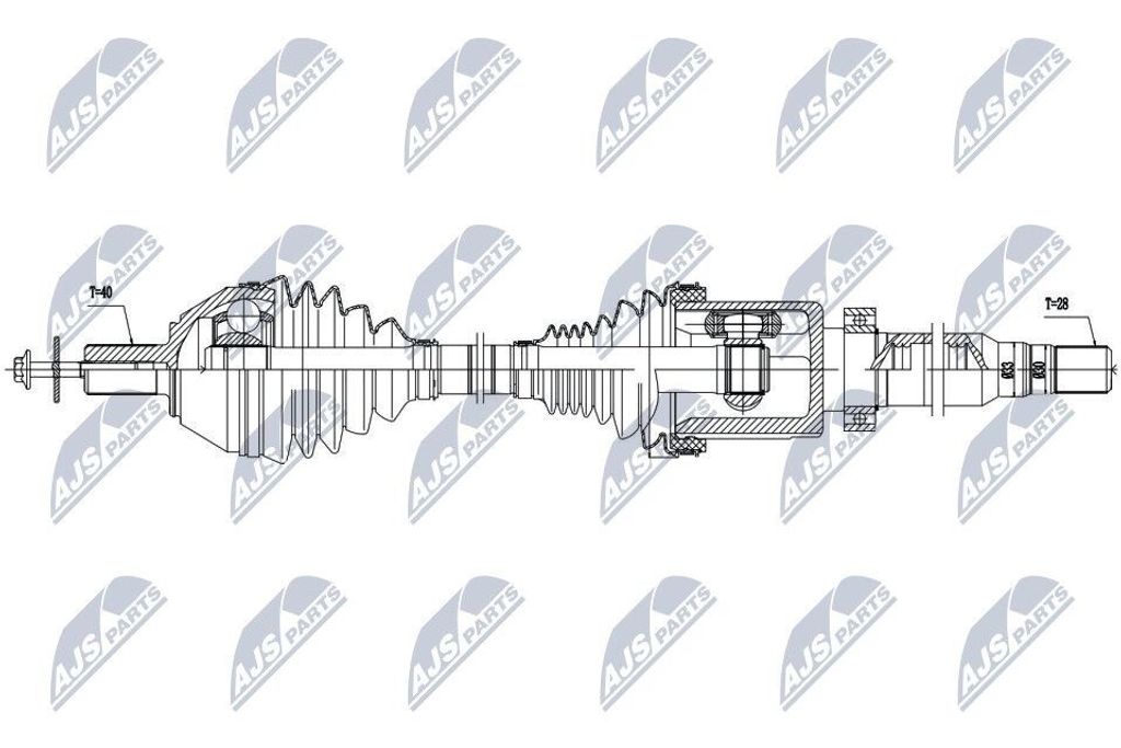 NTY NPW-VV-042 Antriebswelle Vorne Rechts für VOLVO V70 III Produktbild 