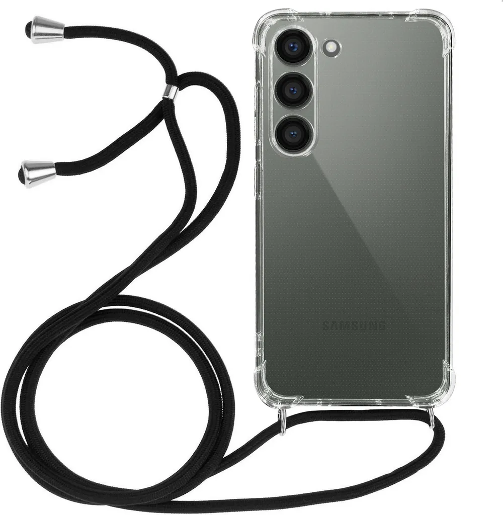 Avizar Custodia Samsung S23 Silicone Trasparente con Cordino Nylon 70cm