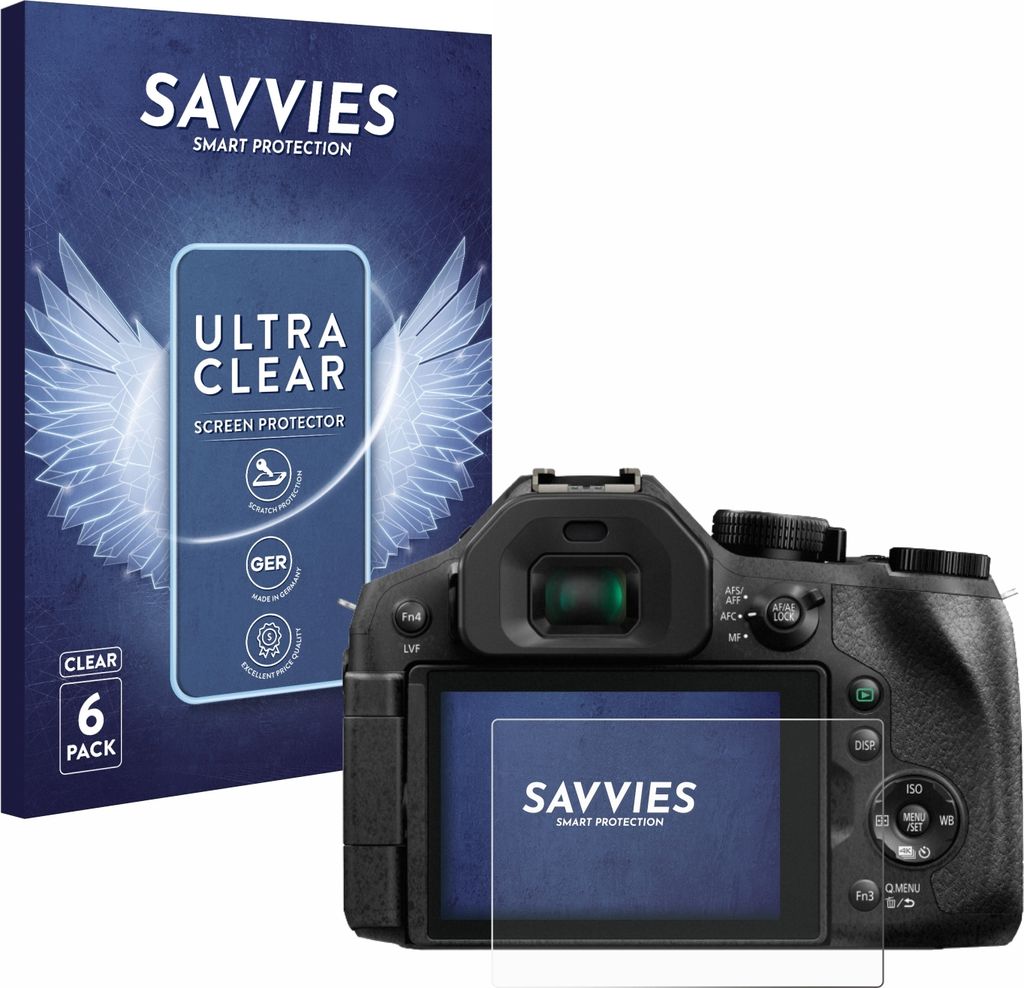 6x Für Panasonic Lumix DMC-FZ300 Schutzfolie Savvies Displayschutz Display Schutz Folie Klar Transparent