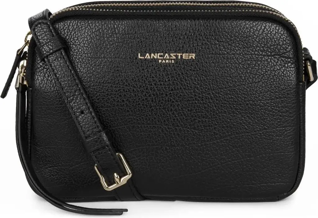 Lancaster Sac Trotteur Dune Noir en Cuir de Vachette - Sacoche Femme