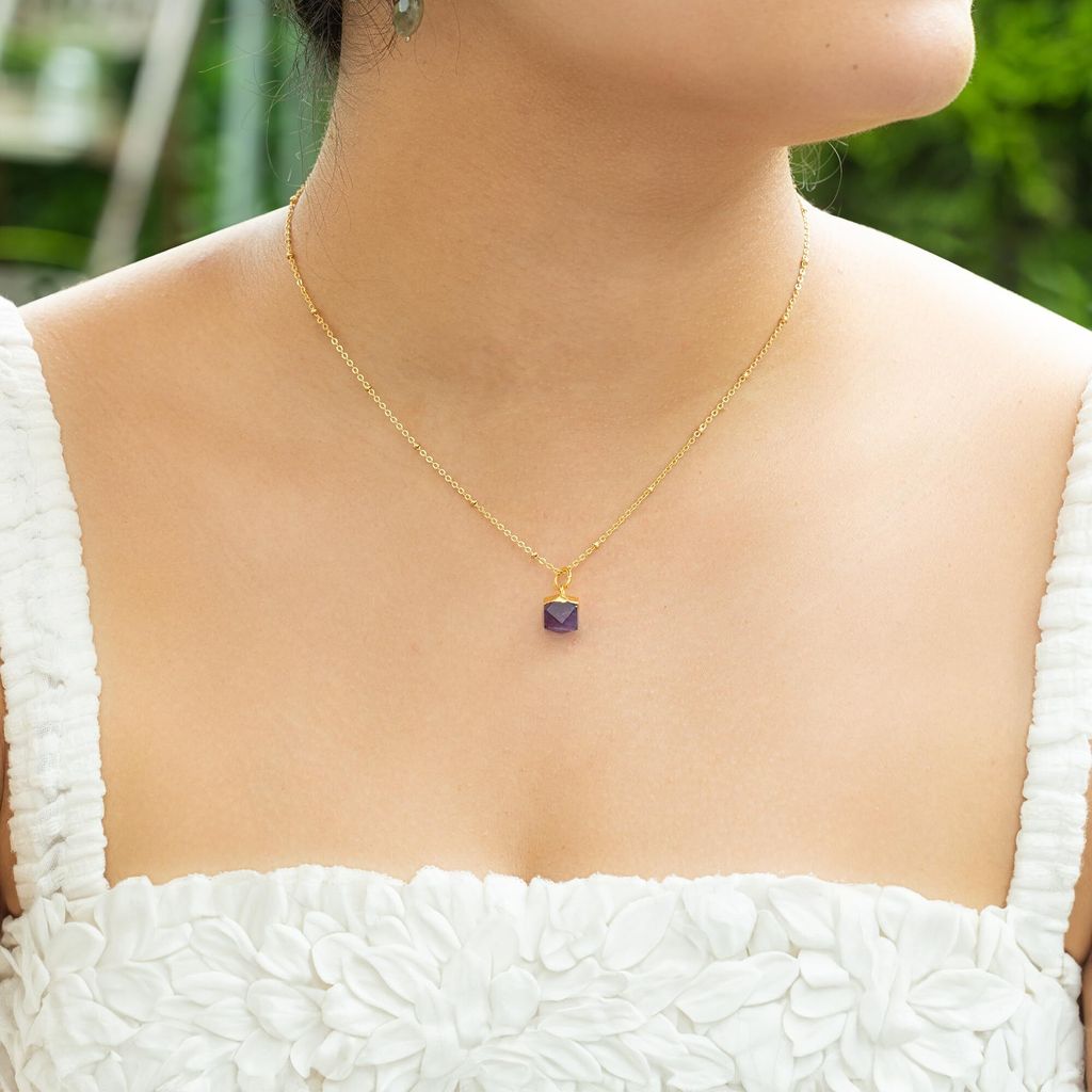Náhrdelník sakrální čakry Bixorp Gems Ametyst + 18karátové Obrázek produktu 5