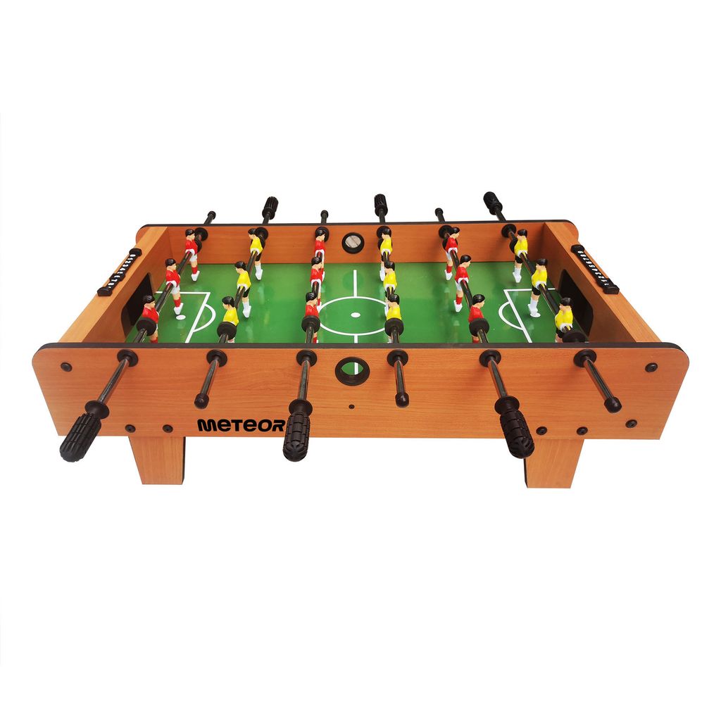 Mini Tischkicker Meteor braun - Kompakter Tischfußball für die ganze Familie 80x48cm