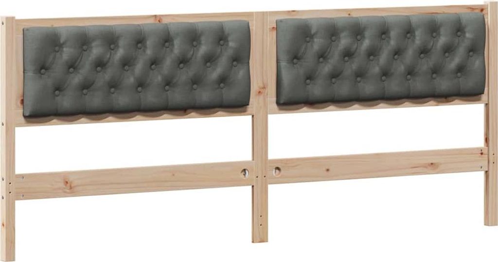vidaXL Kopfteil Braun und Dunkelgrau 200 cm Massivholz Kiefer