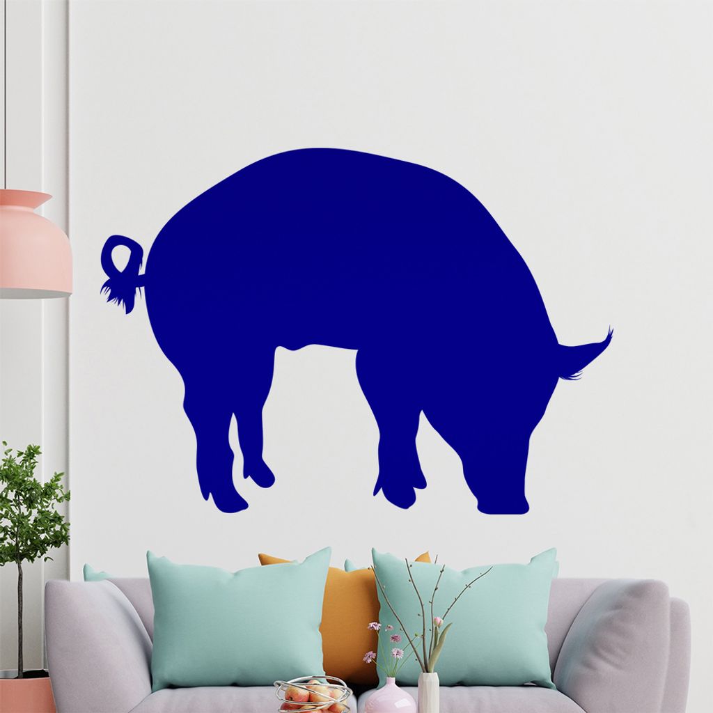 KIWISTAR Schwein Silhouette - Warzenschwein Wildschwein Hausschwein Wandtattoo in 6 Größen - Wandaufkleber Wall Sticker - Dekoration, Küche, Woh...