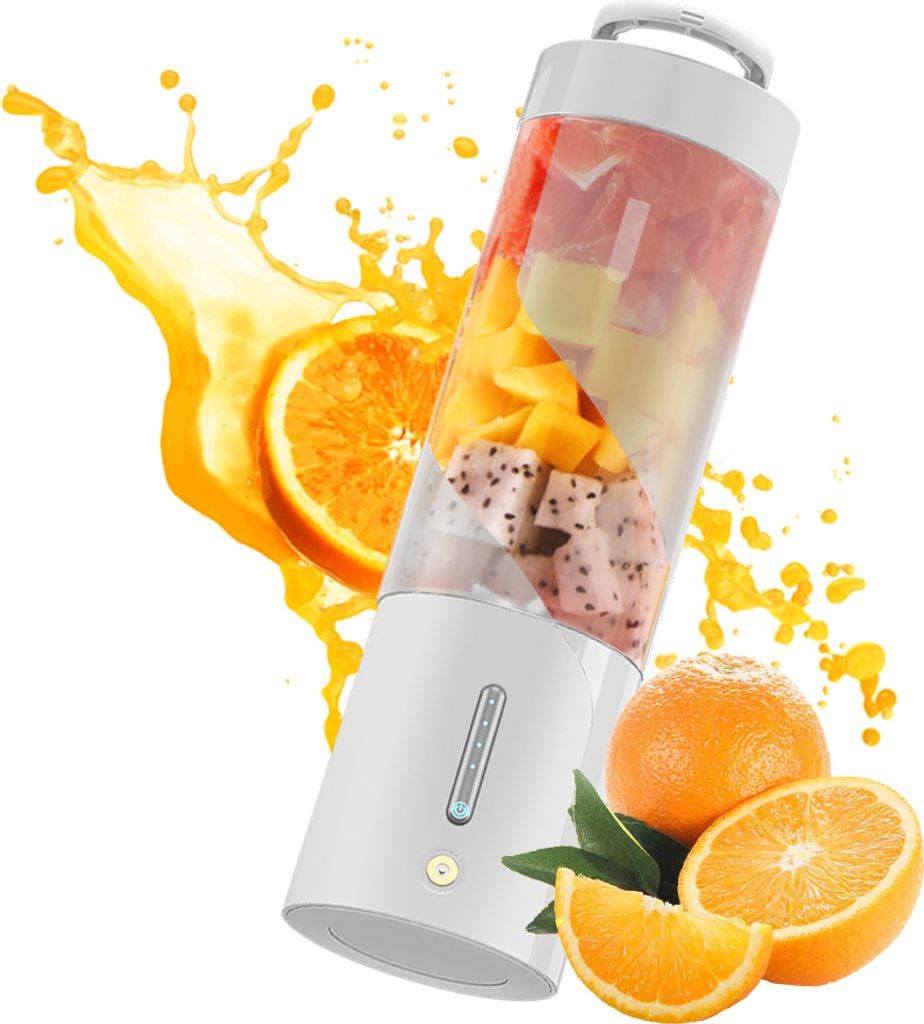 Tragbarer Mixer fuer Shakes und Smoothies, 16 Unzen Kapazitaet, 15 W, leistungsstarker persoenlicher Mixer mit magnetischer Aufladung, XIP8, wasser...