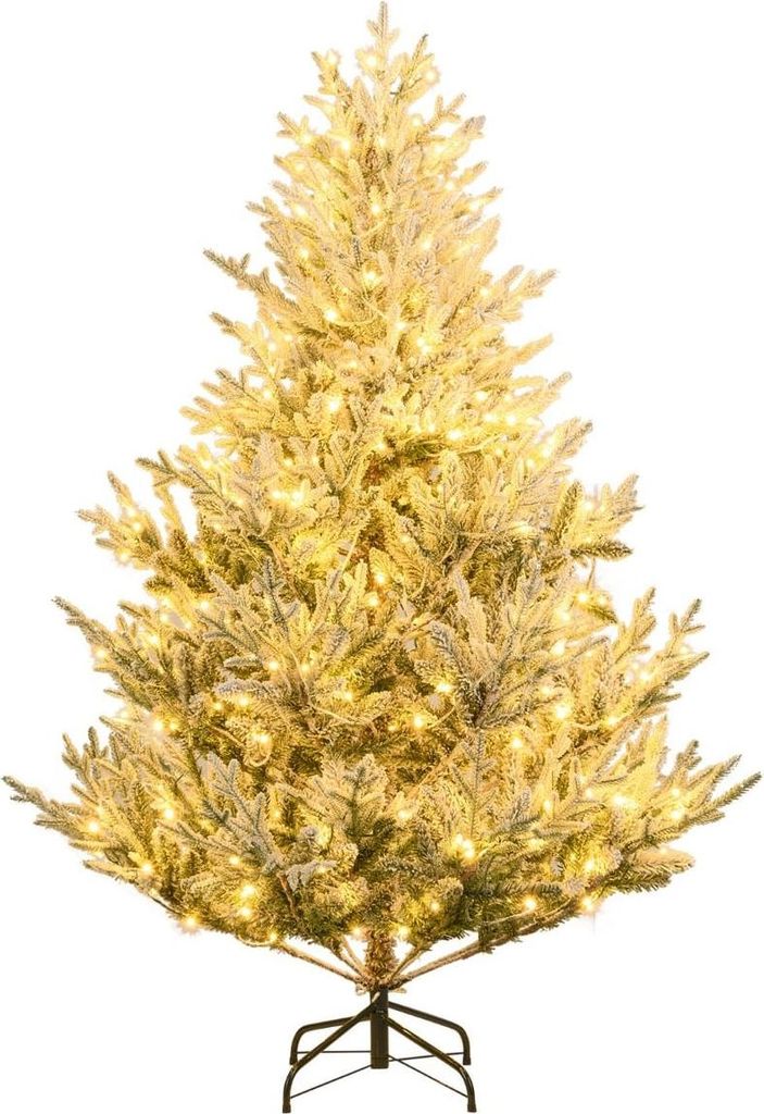 180 cm großer künstlicher Weihnachtsbaum mit Lichtern und Schnee