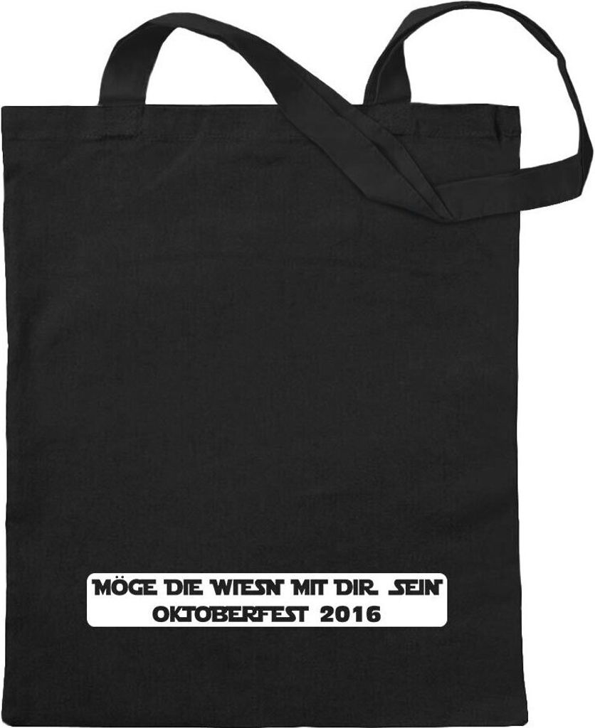 Kiwistar - Baumwolltasche - schwarz - Möge die Wiesn mit dir Sein - Tragetasche Stoffbeutel Umhängetasche Langer Henkel