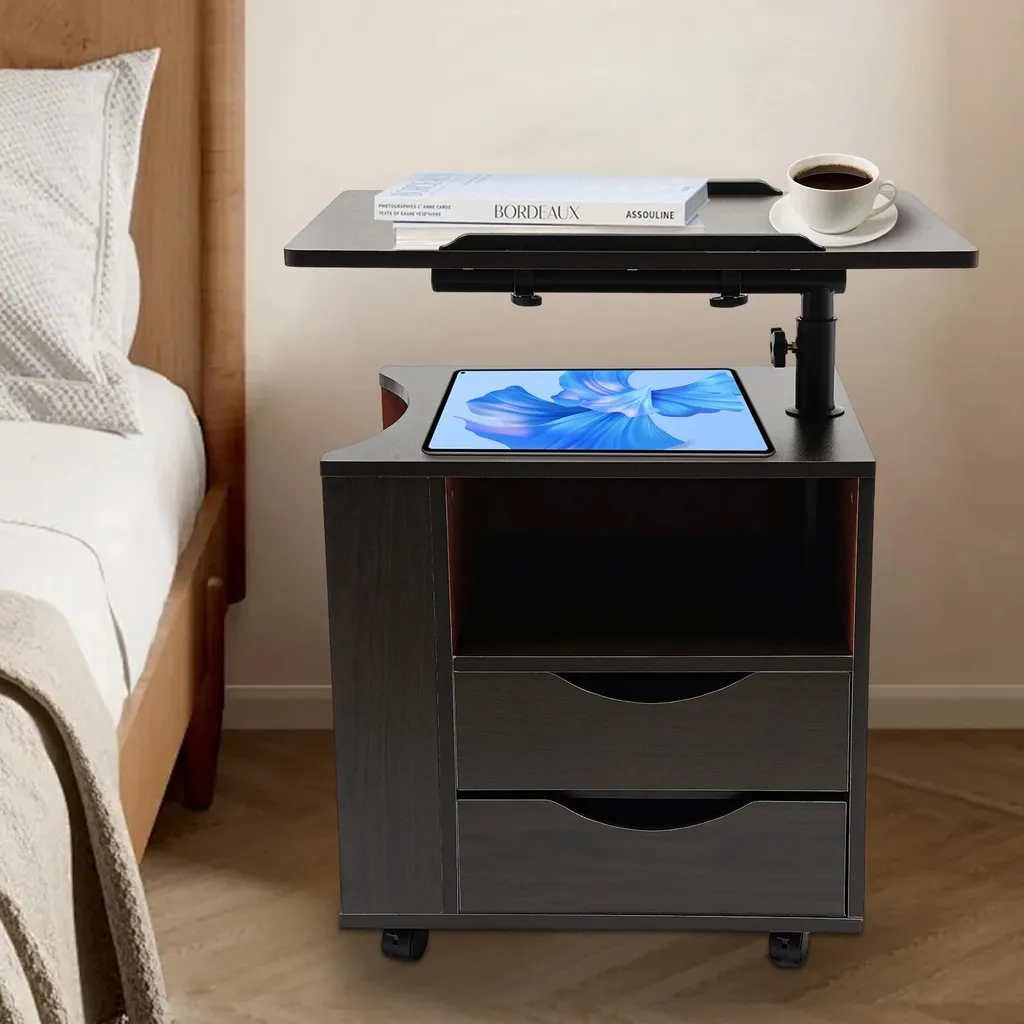 Support ordinateur portable réglable pour lit et canapé design noir - 2