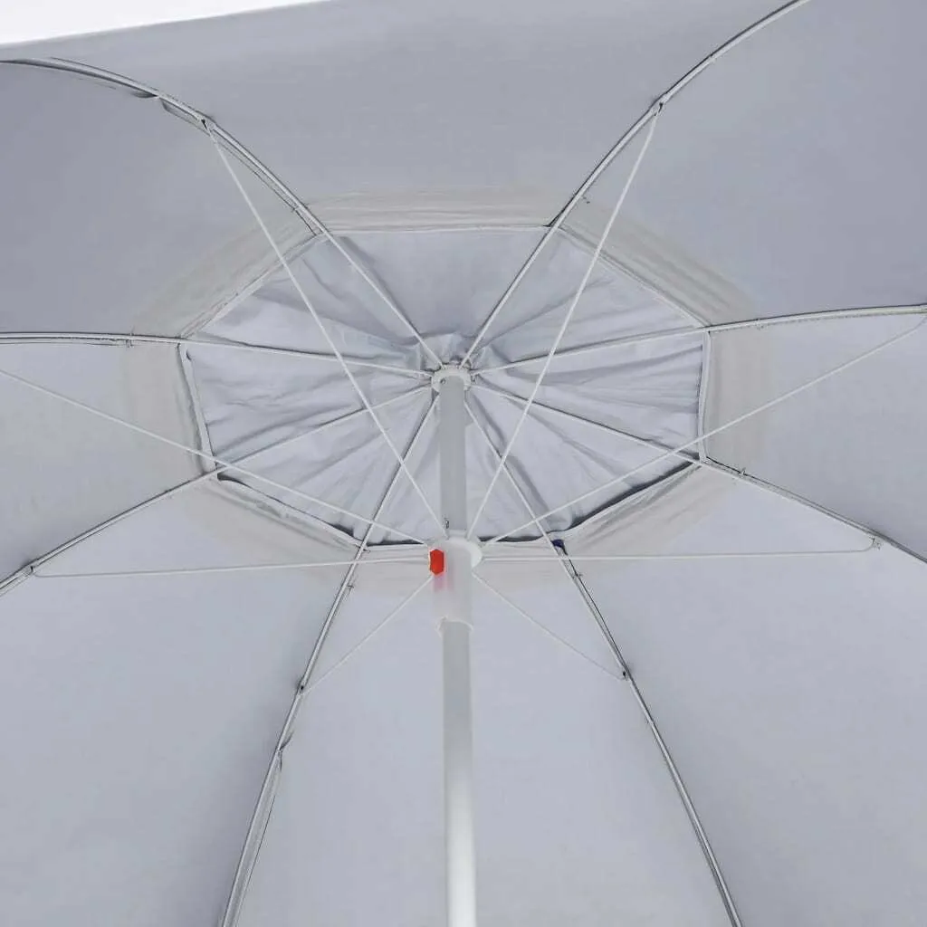 vidaXL Parasol de plage anthracite 215 cm avec parois latérales amovibles
