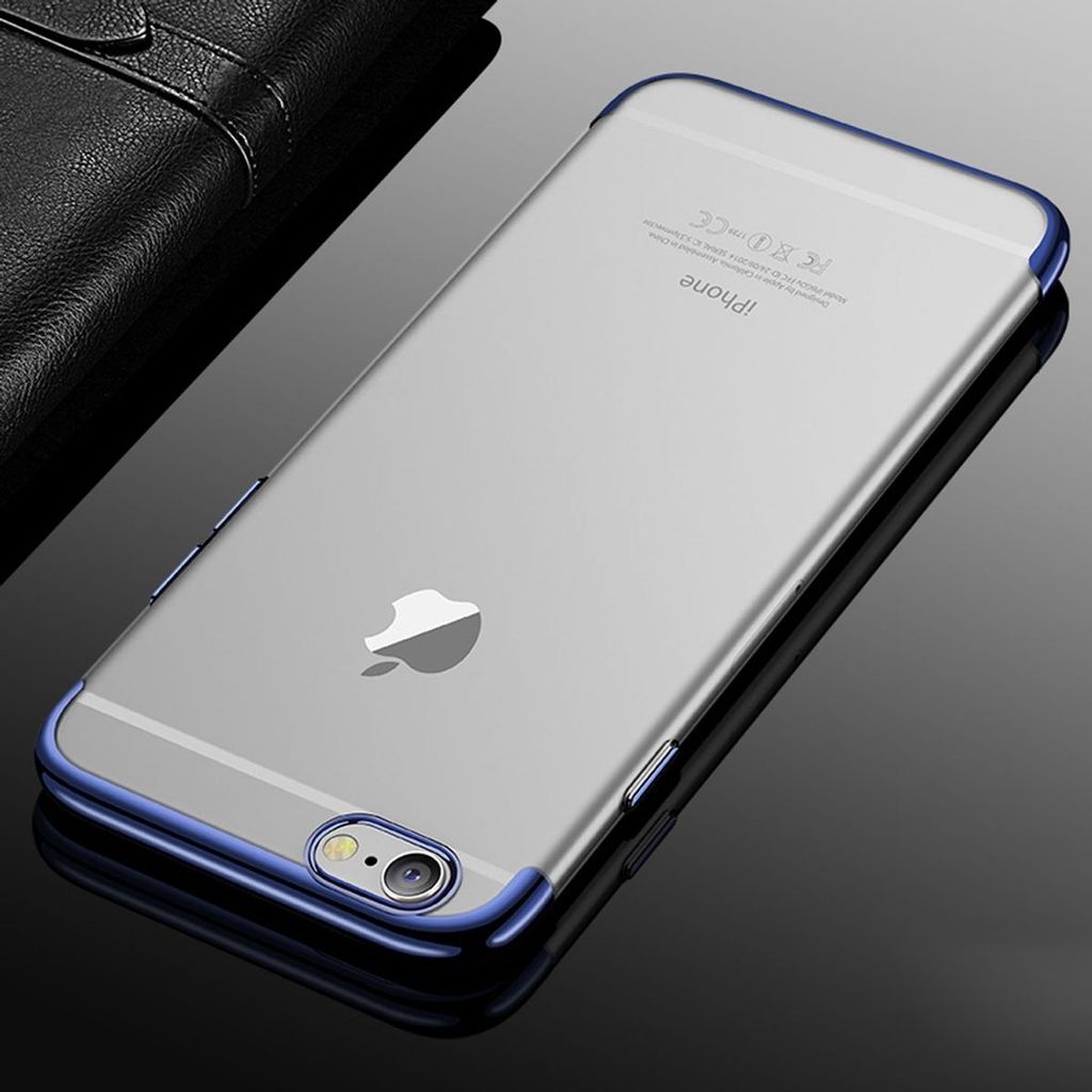 Handy Hülle Schutz Case für Apple iPhone 6 / 6s Plus Durchsichtig Transparent Blau