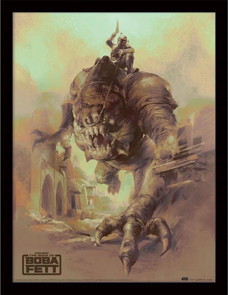 Idea Regalo Star Wars Poster Boba Fett PM9130 Cornice Marrone 40x30
