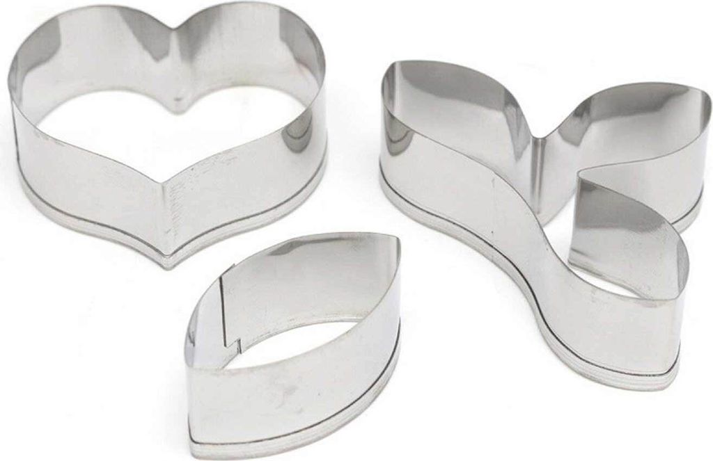 1 Fondant-Ausstecher Set Blumen und Blätter Edelstahl Modellierwerkzeuge Tortendekoration Backzubehör Variantenwahl, Motiv:3er-Set Blume