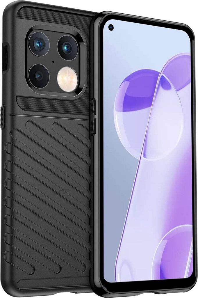 Hybrid Armor Etui SchutzHülle "Thunder" Case Bumper Cover Handyhülle Matt Hülle Robust Rutschfest kompatibel mit OnePlus 10 Pro Ohne Schutzglas