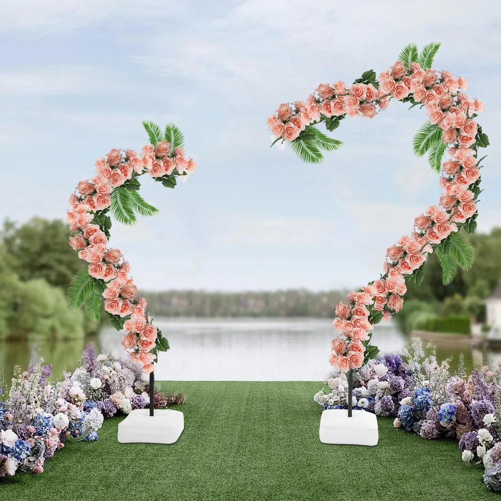 Arche à Ballons pour Mariage et Anniversaire Structure Sol Noire de 2,5m - 4