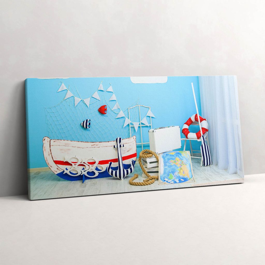 Meeresexpedition - Kinderzimmer – Leinwandbild Wandbild – 120x60 cm – Leinwandbilder – Wandbilder – Schlafzimmer – Flur