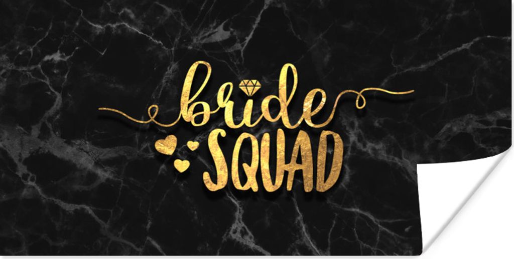 MuchoWow Poster Braut zu sein - Gold - Marmor 150x75 cm - ohne Rahmen