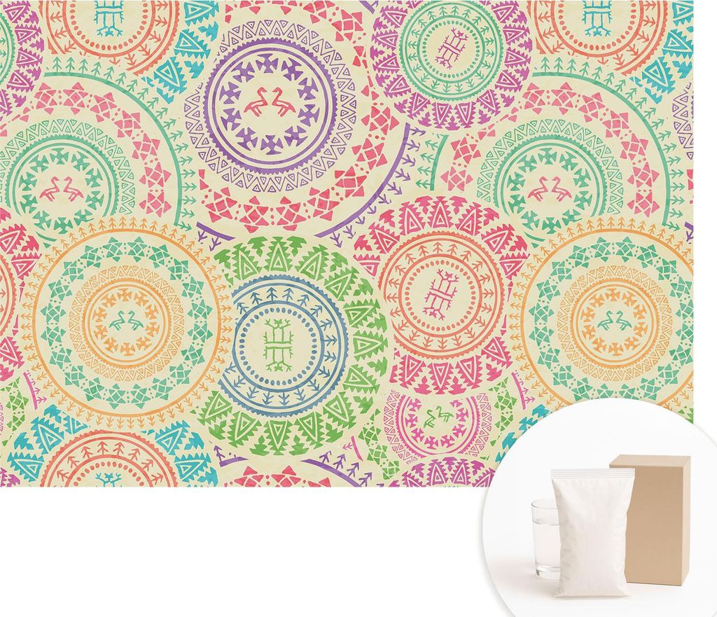 Fototapete - Wandbilder für Wohnzimmer - 208x146 cm - Dekorative Wandfolie - Modernes Design für Wanddekoration - Tapeten für Innenräume - Bunt...