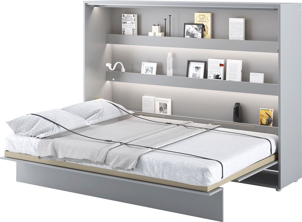 MEBLINI Schrankbett Bed Concept - Wandbett mit Lattenrost - Klappbett mit Schrank - Wandklappbett - Murphy Bed - Bettschrank - BC-04 - 140x200cm Ho...