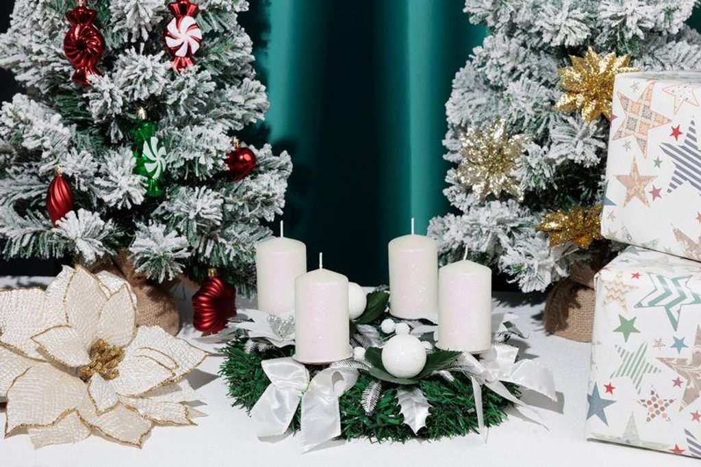 Kranz MagicHome Vianoce, Advent, wei, 25 cm Adventskrnze