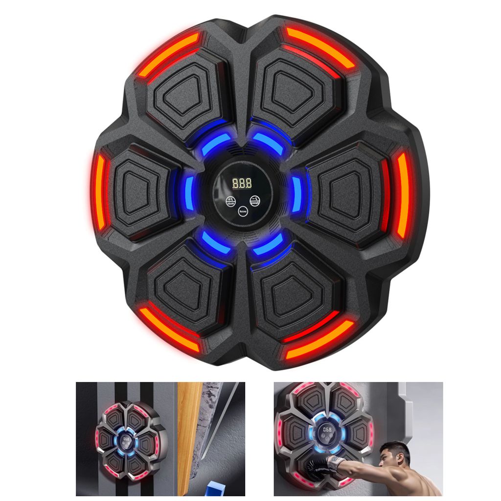Music Boxing Machine für Erwachsene,LED Licht Bluetooth,mit Boxhandschuhen,mit Musik Boxen mit 9 Geschwindigkeitsmodi und Zählmodus