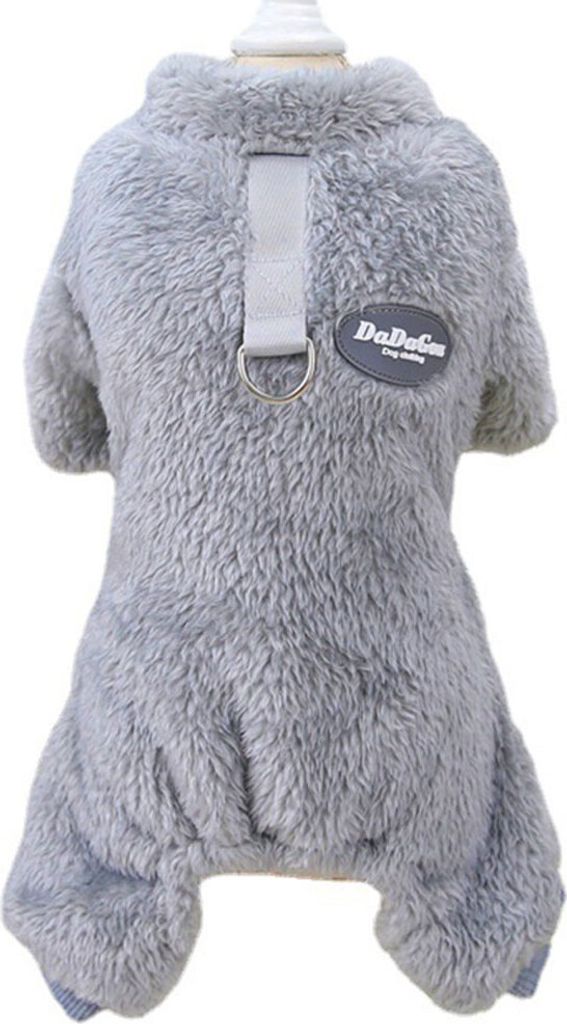 Haustier-Pyjamas aus Sherpa-Fleece mit D-Ring für kleine Hunde und Katzen, Welpen-Pullover, Pyjama-Overall, weicher Mantel, warme Winterkleidung f...