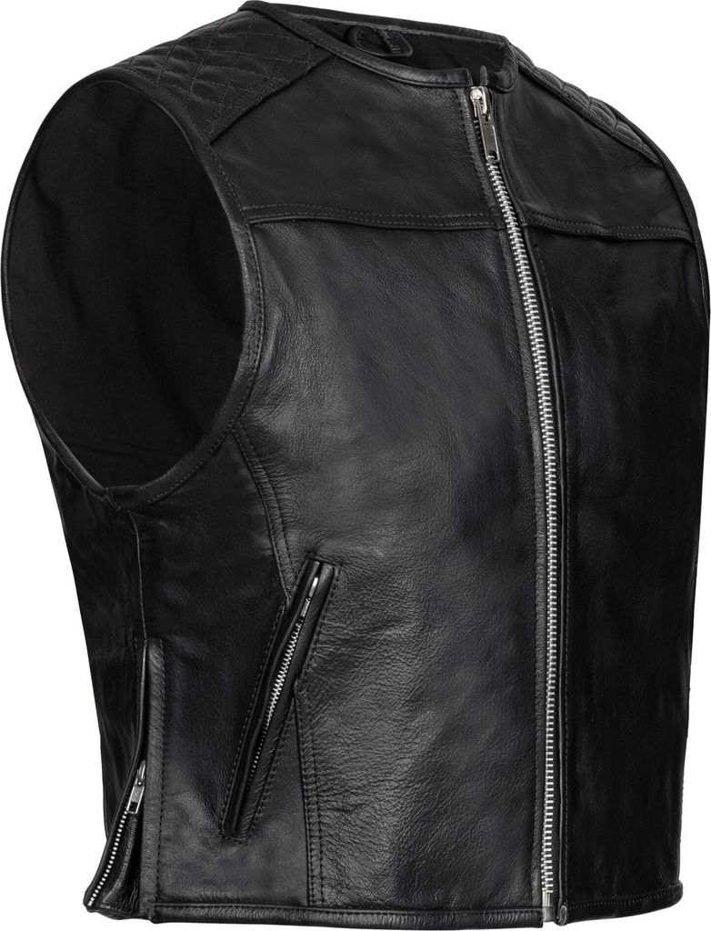 PAULGOS gilet in pelle biker cowl club waistcoat chopper Immagine del prodotto 