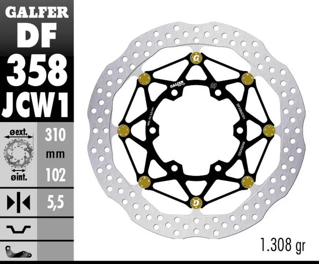 Disque Galfer WAVE FLOATECH 310mm Racing haute performance pour GSX-R