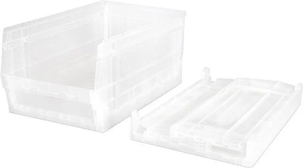 Boîte de rangement pliable transparente en plastique rigide 12L