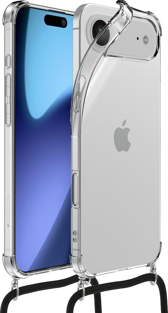 Geeignet für iPhone 17 Air Phone Case mit Telefonkabel und Bumper - Lanyard Case TPU Backcover Case stoßfest mit Lanyard - Transparent - Smartpho...