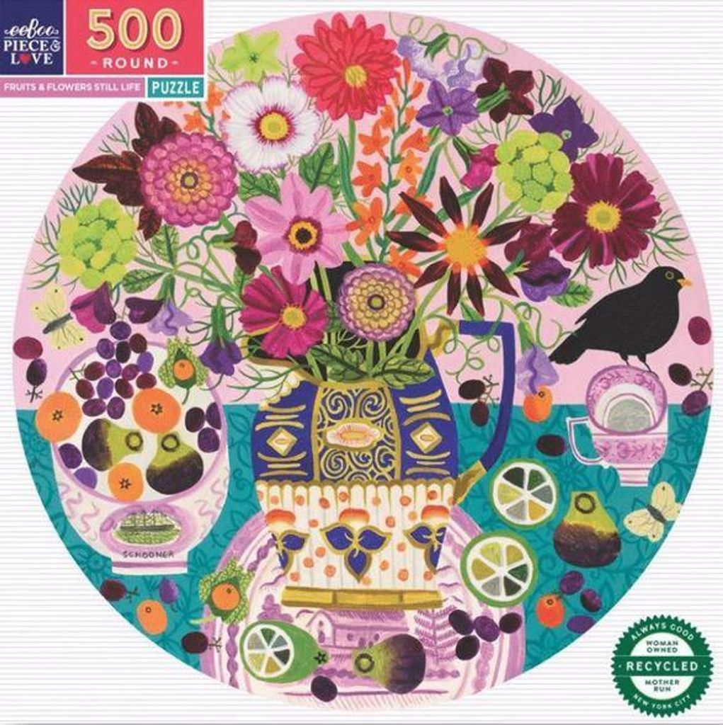 eeBoo Puzzle Fruits & Flowers - 500 Teile - Lernspiel aus Karton
