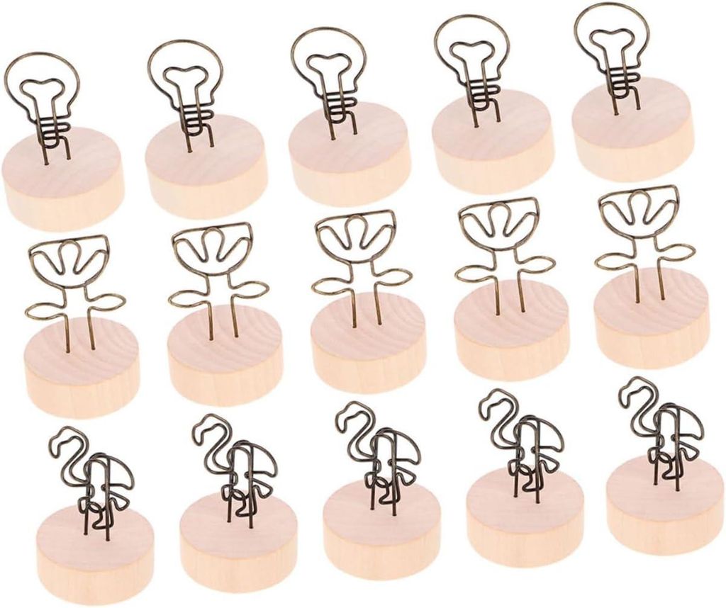 15-teiliges Tisch-Memo-Clip-Set mit stabilem Fuß für Fotos, Visitenkarten und Fotohalter; Fotoclips; Tisch-Organizer