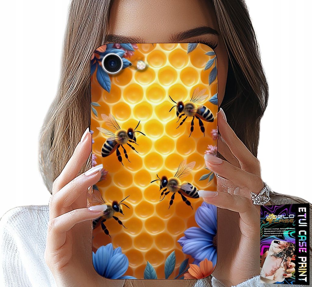Etui Für Iphone 7 / 8 / Se2 - Bienenstock Wabenförmiges Rückseitiges Etui