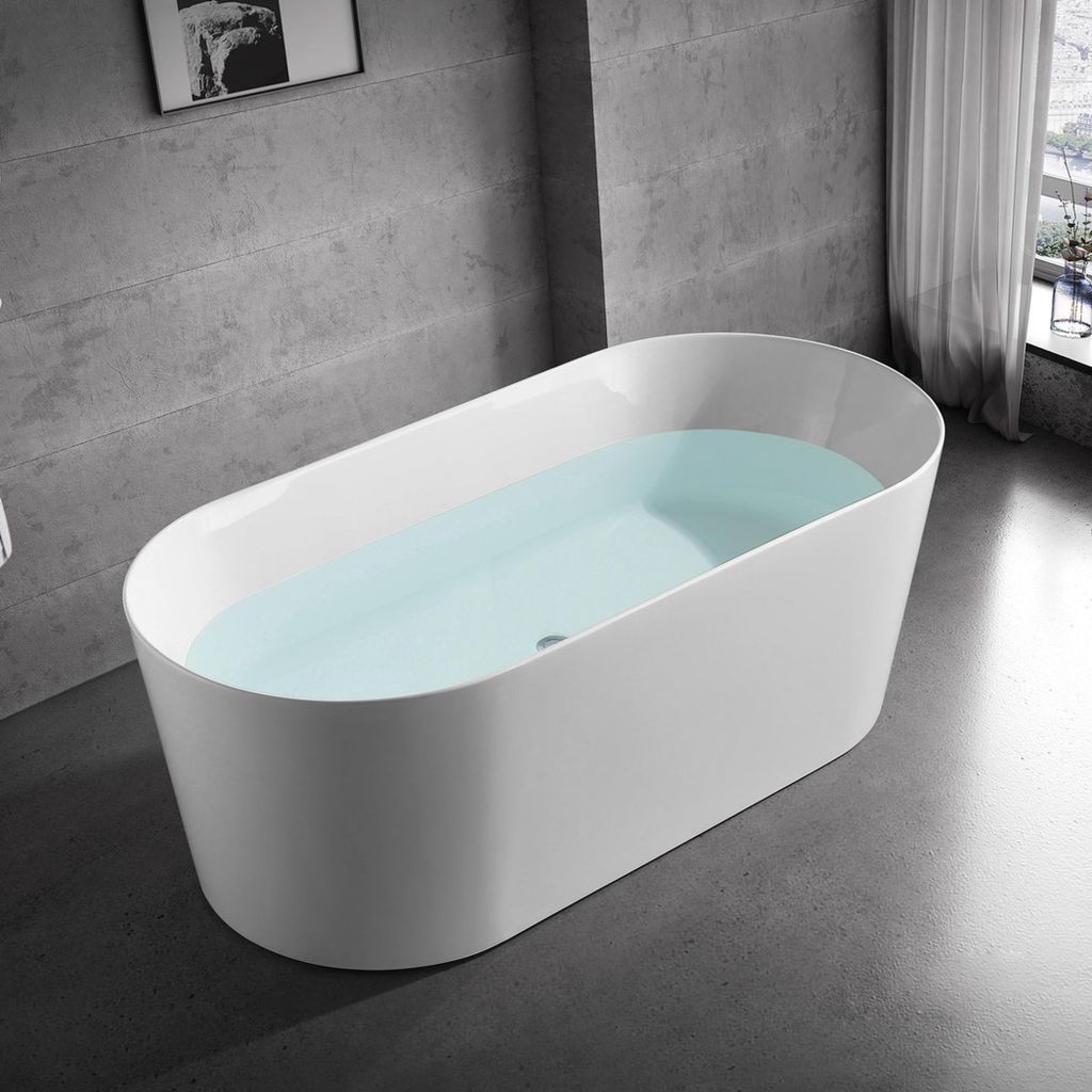Badezimmer Acryl Badewanne Wanne Weiß Standbadewanne Zeitgenössisch