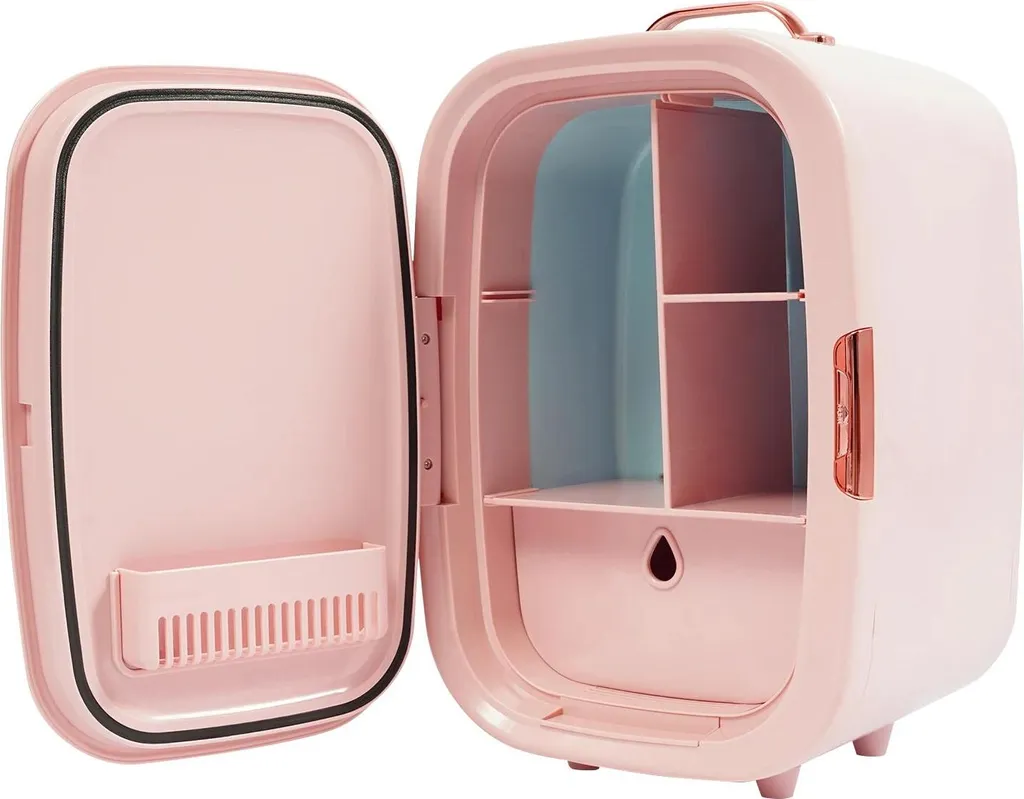 Réfrigérateur cosmétique rose - Mini frigo beauté compact 4L ajustable