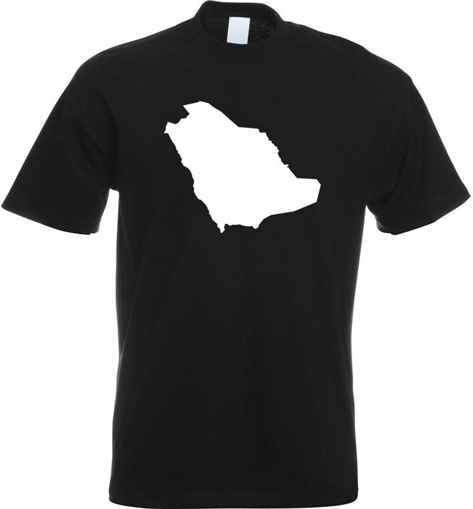 Kiwistar - T-Shirt - schwarz - Saudi-Arabien Umriss Kontur Herren Funshirt Bedruckt Design Sprüche Spruch Motive - mit Motiv Bedruckt - Funshirt D...