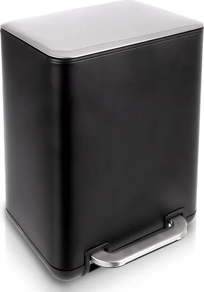 Petite Poubelle pour Chambre et WC Orion 6L en Métal Noir avec Pédale