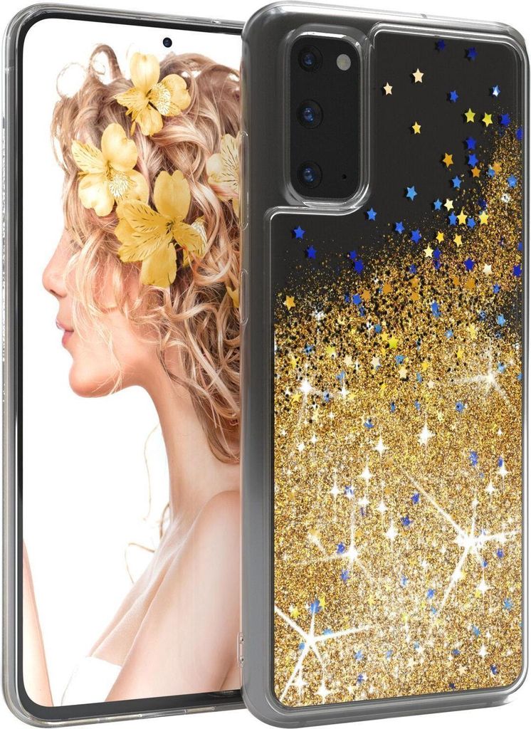 EAZY CASE - Glitzer Hülle kompatibel mit Samsung Galaxy S8 Glitzer Schutzhülle, Soft Case, Backcover Transparent mit Motiv