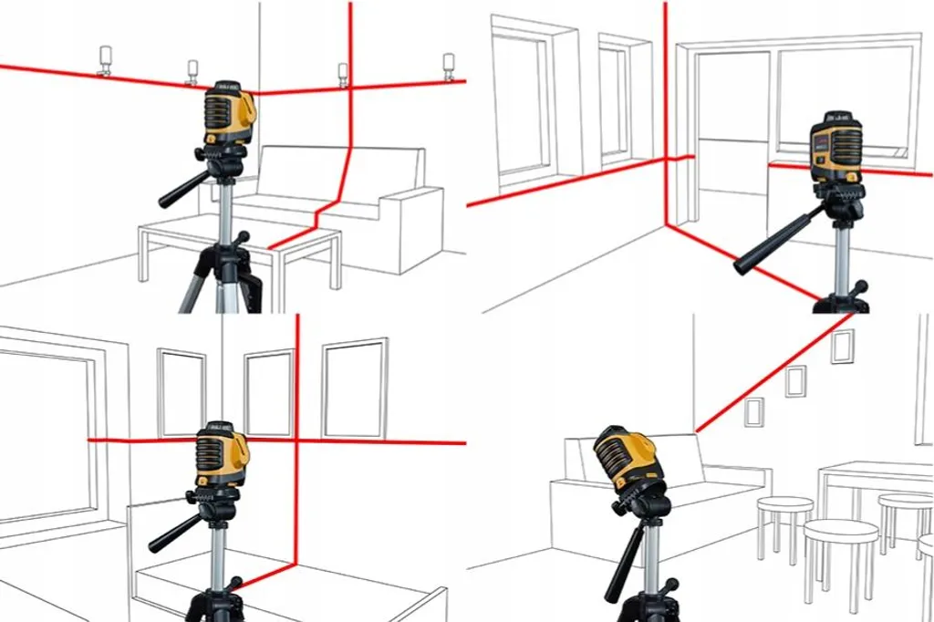 Niveau laser croix 360 degrés horizontal avec double ligne verticale