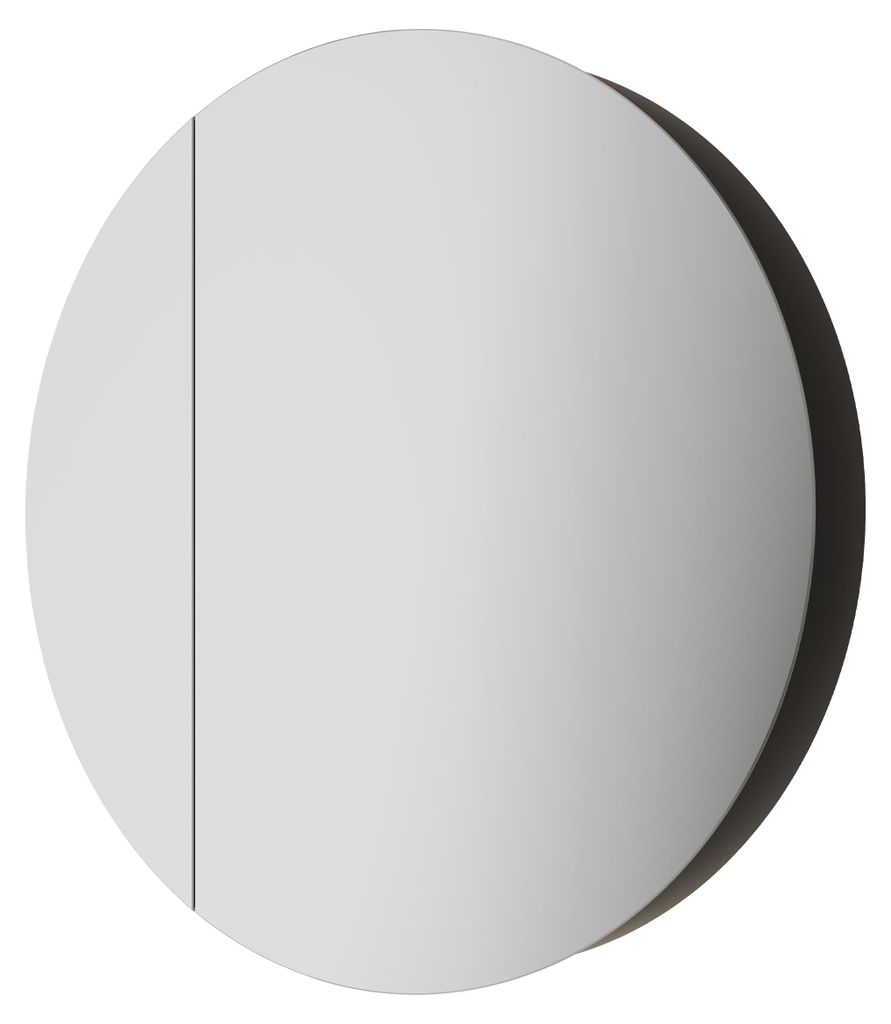 LED Spiegelschrank 60 cm, rund, Alukorpus schwarz, 2 Produktbild 