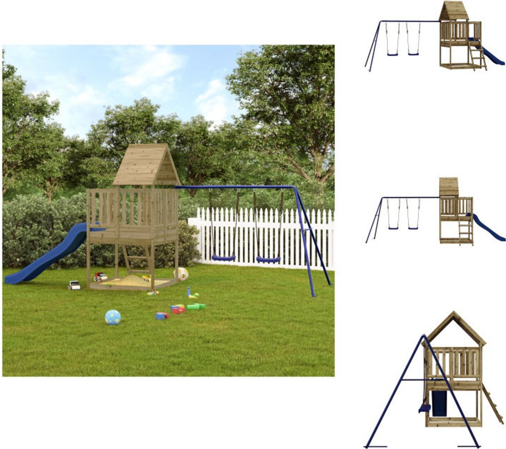 vidaXL Spielturm Imprägniertes Kiefernholz - Schaukeln & Spieltürme