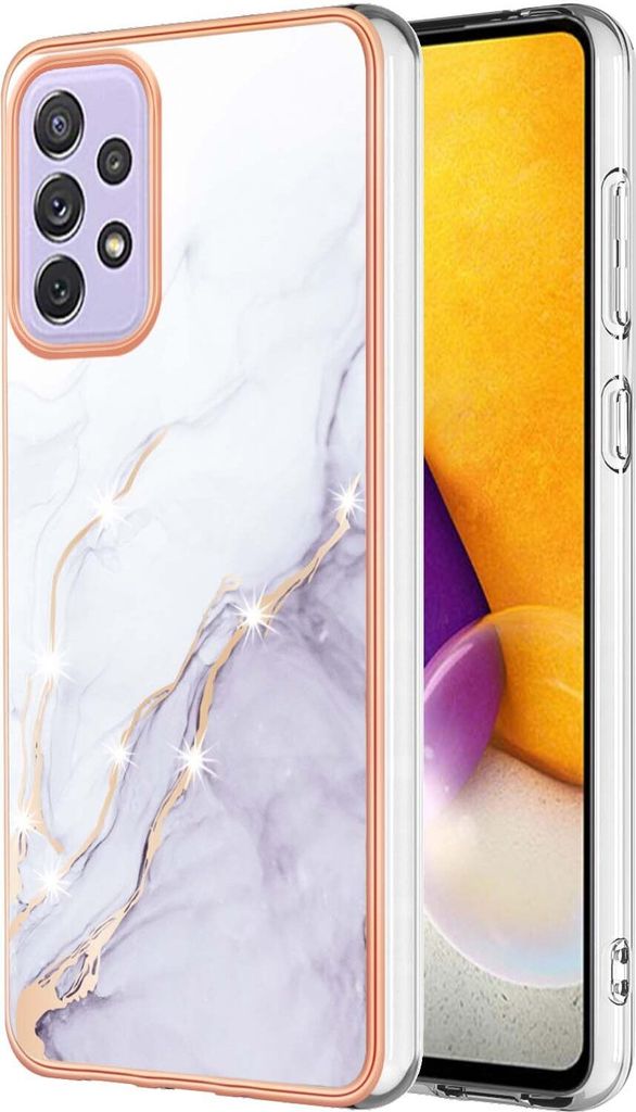 Galaxy A13 4G Case, WindCase Marble Pattern Hybrid Hard Back Weich TPU Bumper Protective Case Cover for Samsung Galaxy A13 4G Weiß
