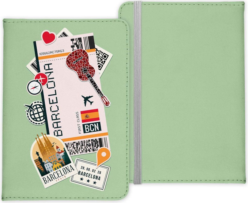 22Feels Barcelona Souvenir Reisepasshülle Organizer Reisen Gadgets Spanien Europa Urlaub Kunst-Leder Etui Cover Frauen Männer Kinder