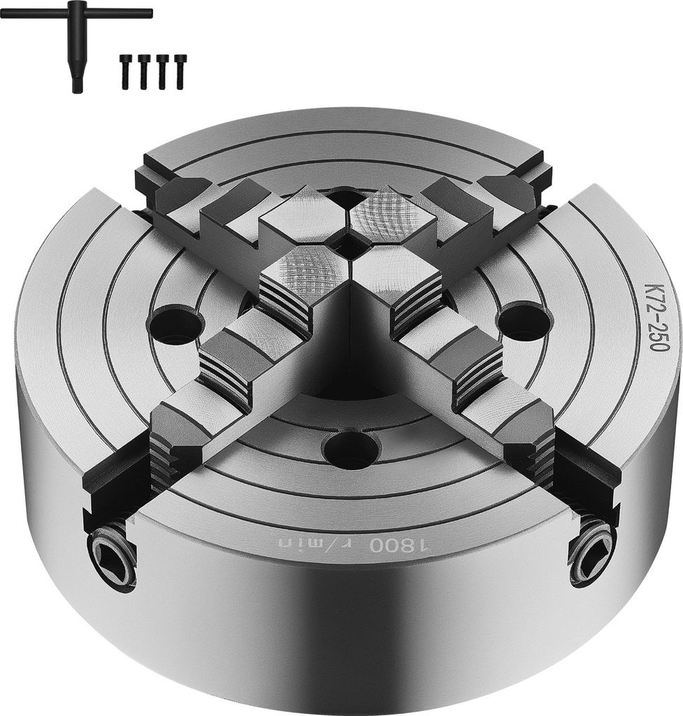 SucceBuy φ250mm 4-Backen Spannfutter für Bohr- und Fräsmaschinen