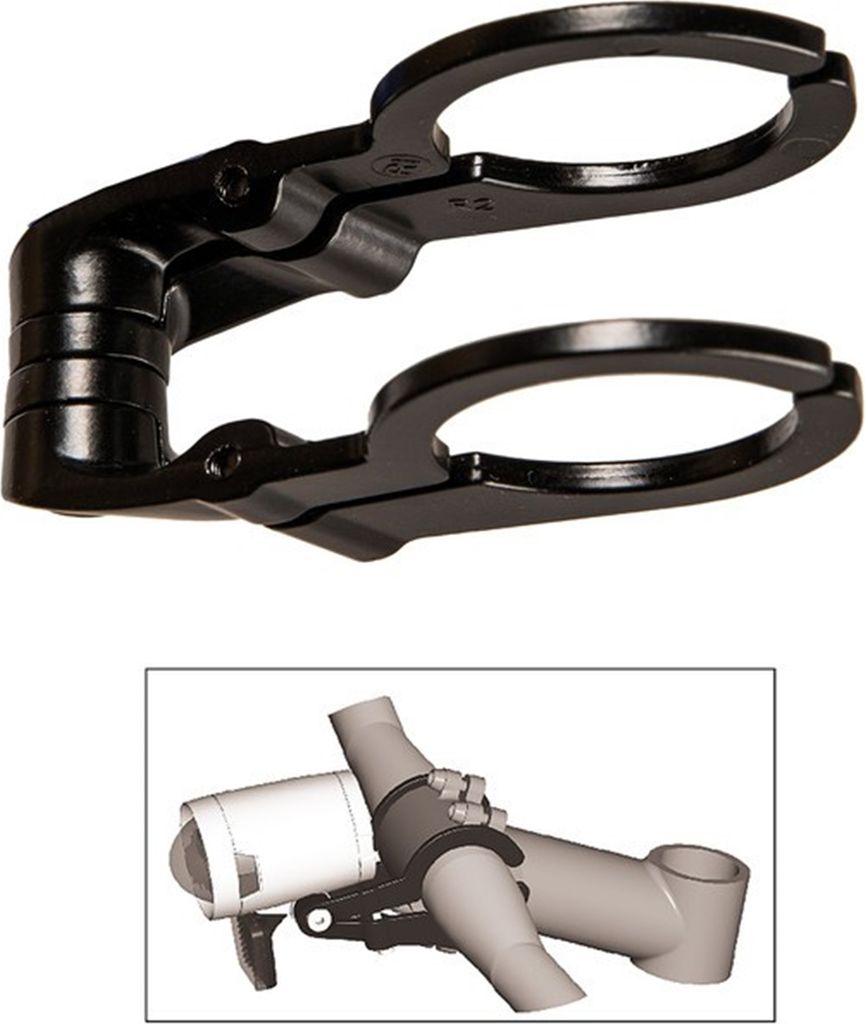 Herrmans Lampenhalter Dual schwarz, Lenkerklemmung 31,8mm Produktbild 